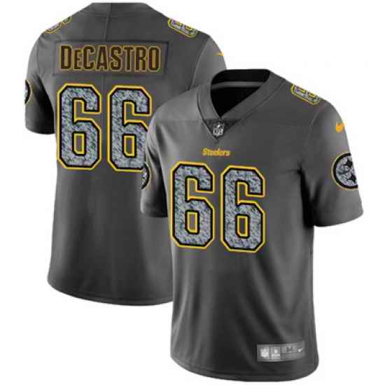 Nike Steelers #66 David DeCastro Gray Static Mens NFL Vapor Untouchable Game Jersey